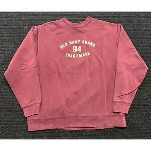 Old Navy Brand 94 Trademark Sweatshirt Mens XL Burgundy Graphic Crewneck HOL 00